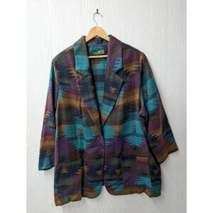 Vintage Hunter Aztec Blanket Boxy Blazer Jacket Coat